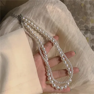 Women Stylish Pearl Layer Necklace